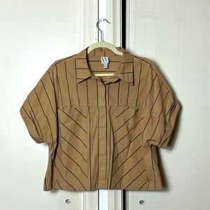 Worthington cropped striped button up